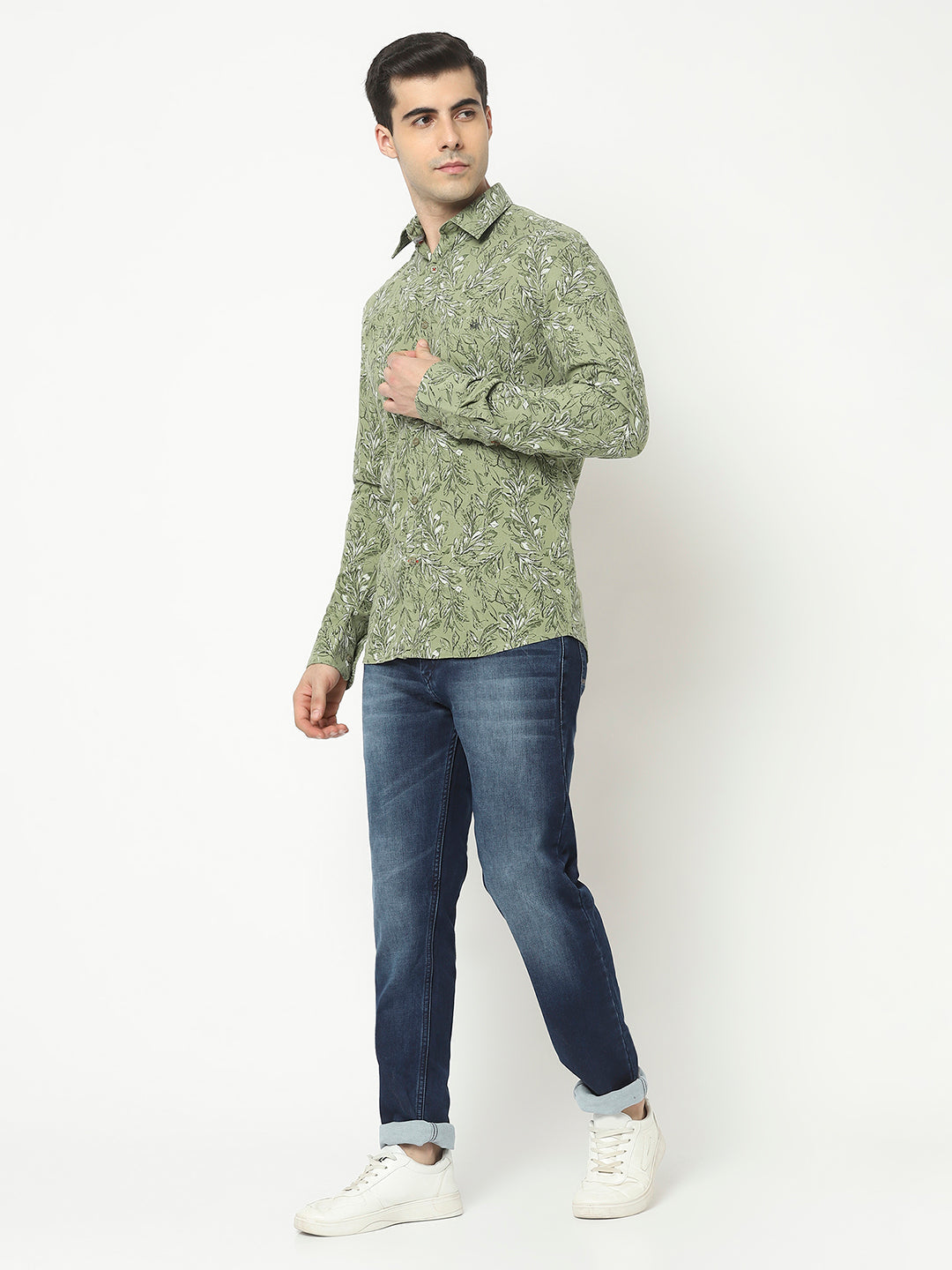  Green Shirt in Floral Print