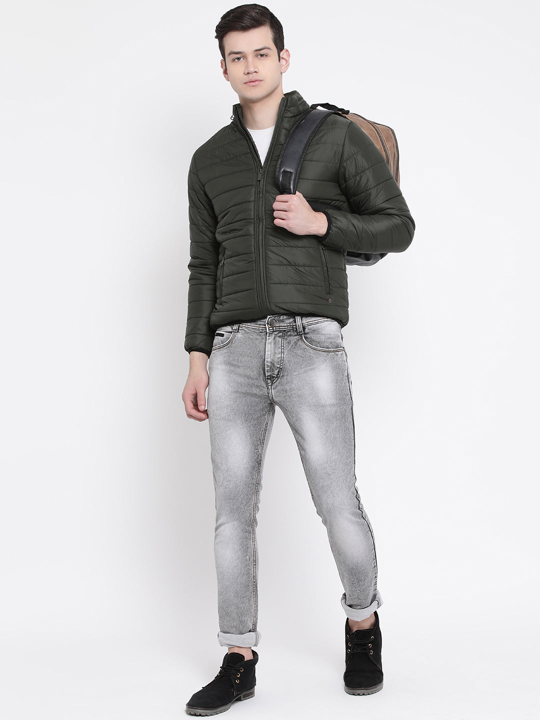 Green Solid Hooded Jackets-Mens Jacket-Crimsoune Club