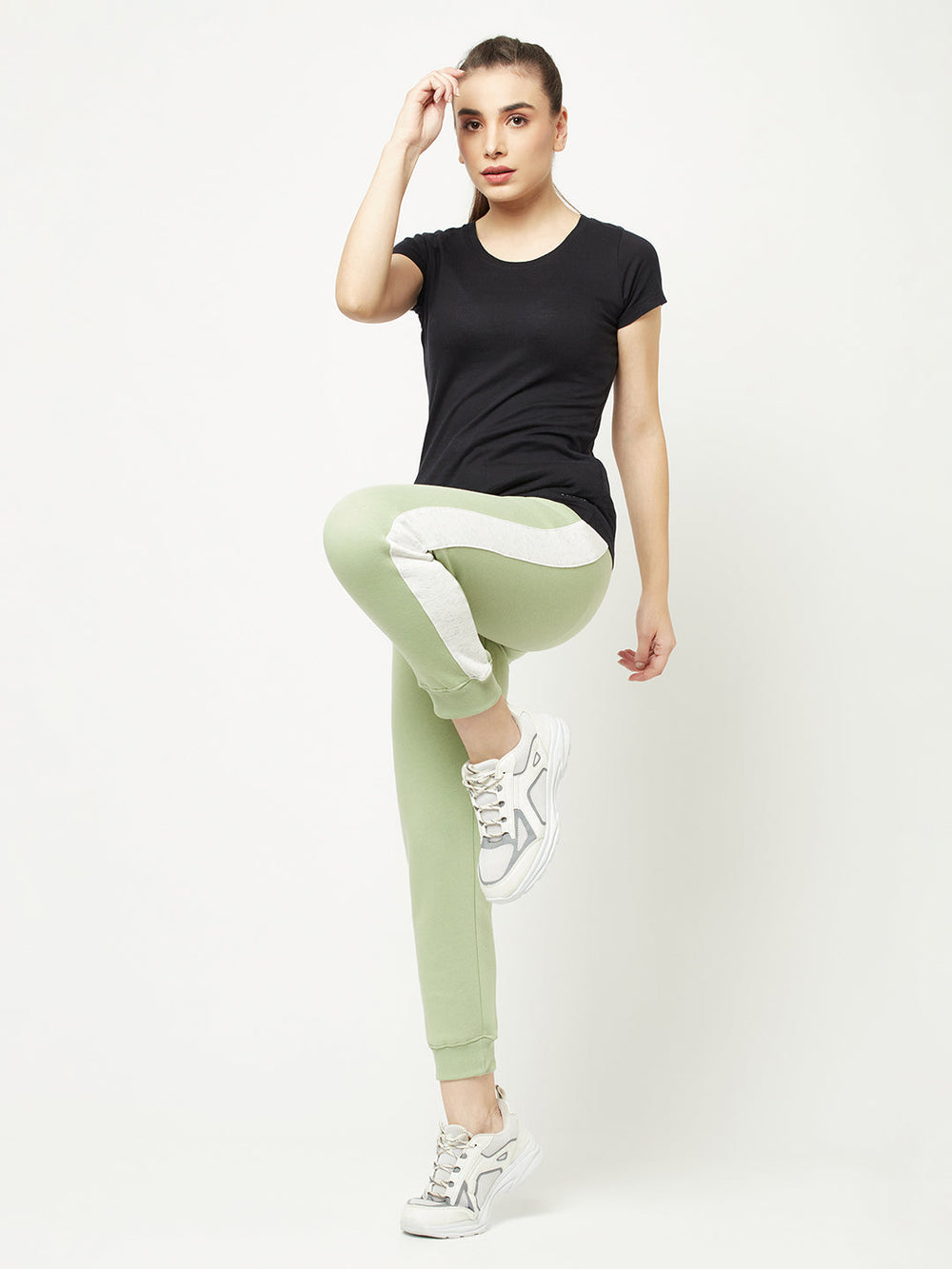  Mint Green Colour-Blocked Joggers