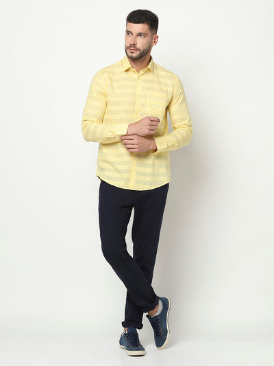 Navy Blue Cuffed Ankle Trousers-Men Trousers-Crimsoune Club
