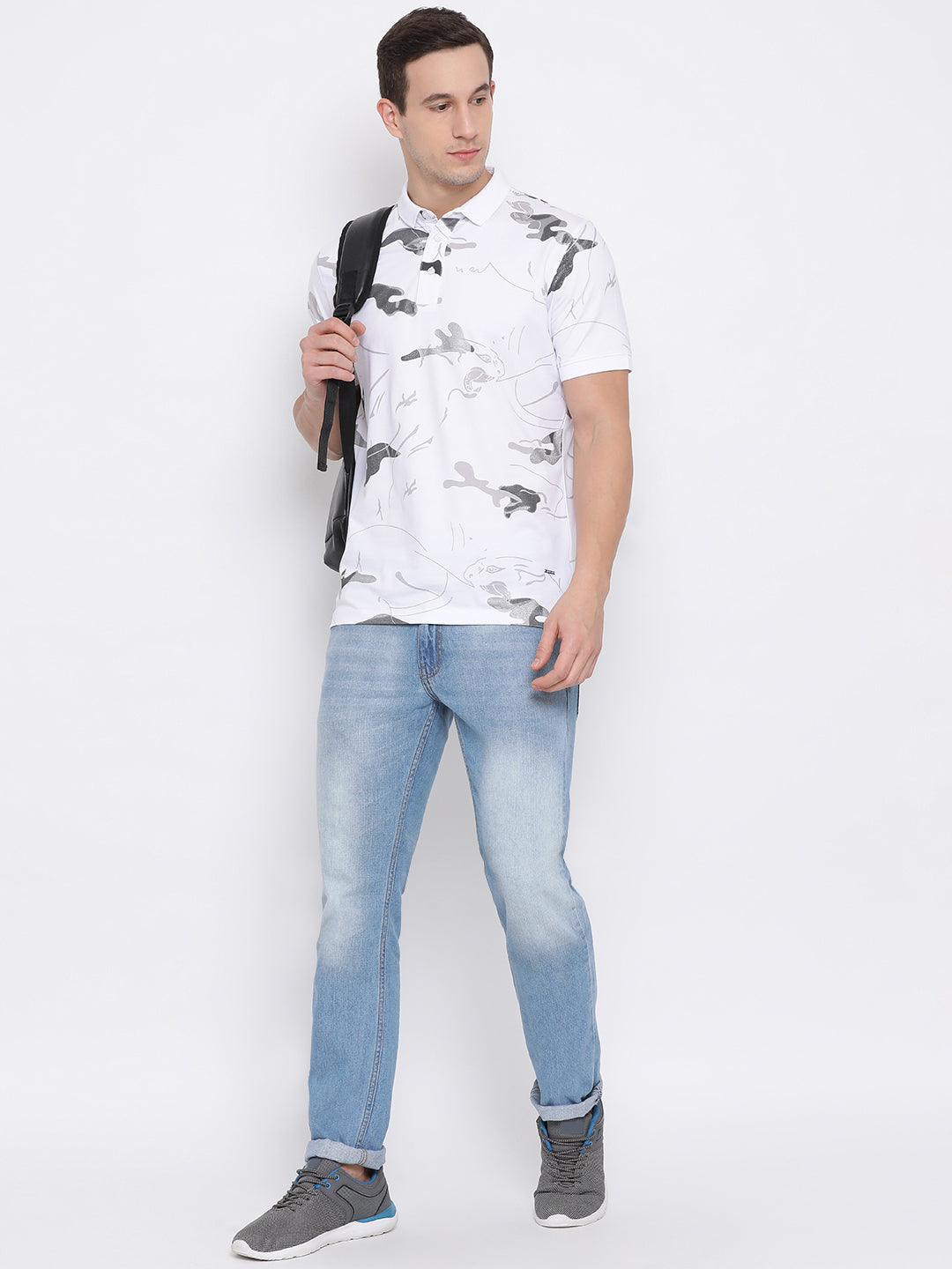 White Printed T-shirt - Men T-Shirts