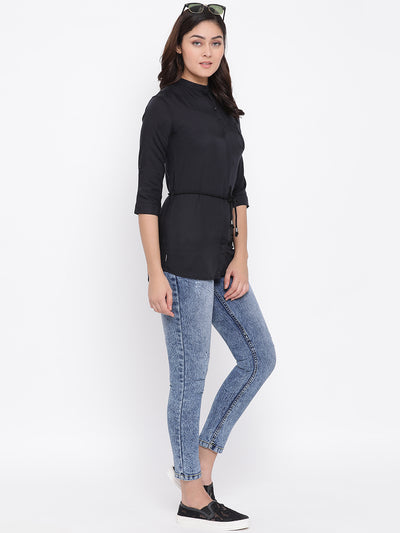 Clinched Waist Top - Women Shirts