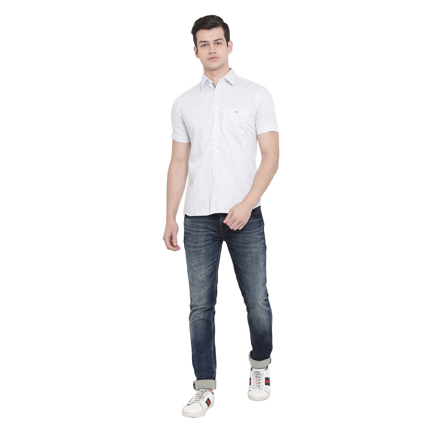 White Printed Shirt - Men Shirts