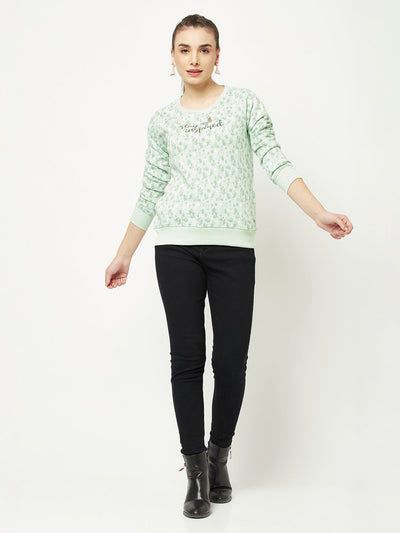  Mint Green Abstract Sweatshirt