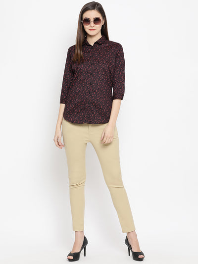 Khaki Slim Fit Chinos - Women Trousers