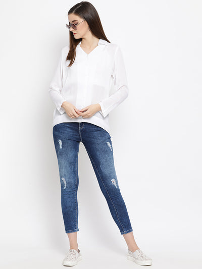 White Casual Top - Women Tops