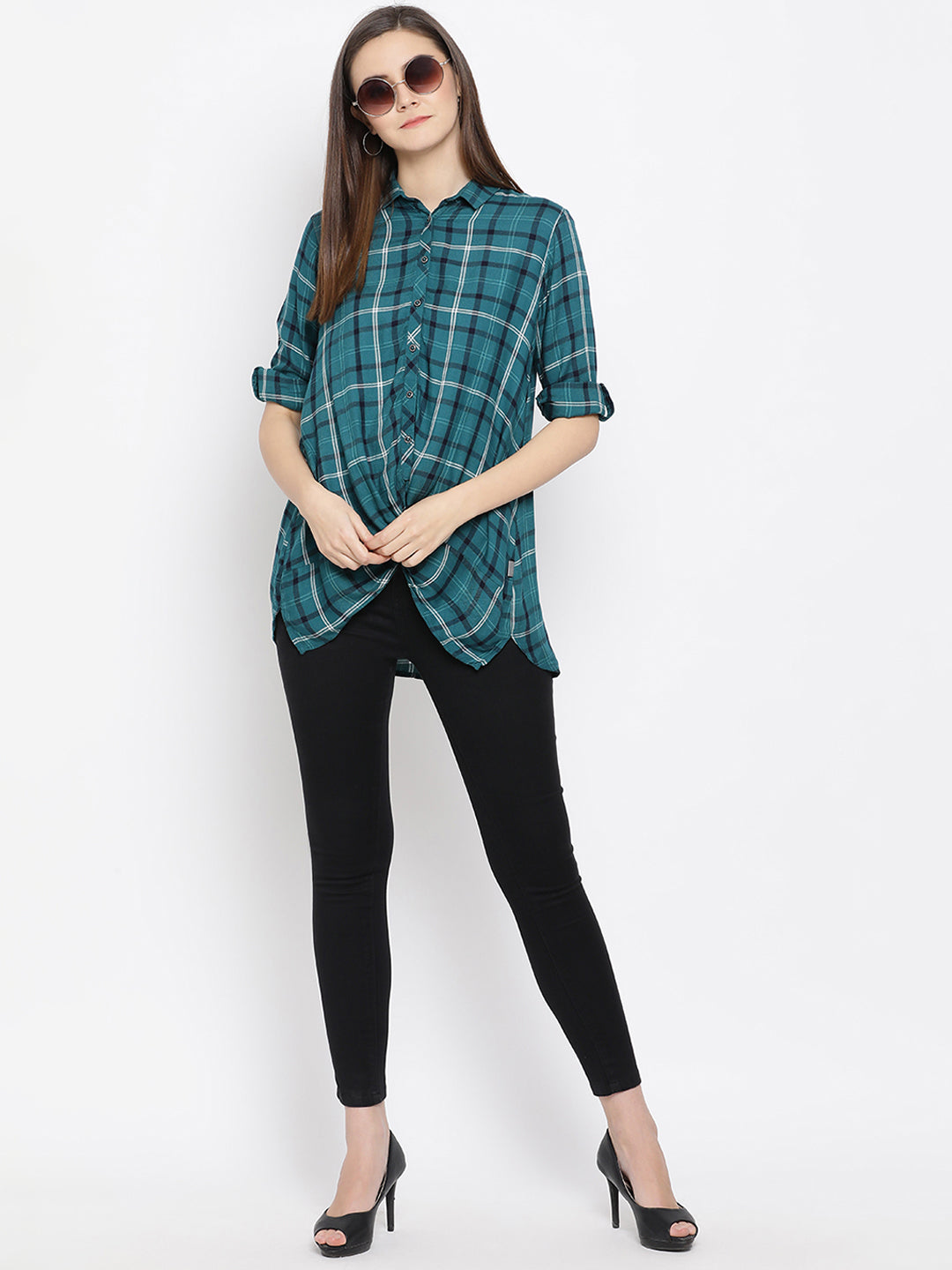 Green Checked Shirt - Women Shirts