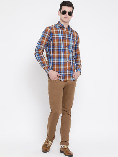 Checked Slim Fit Full Sleeves Shirt - Men Shirts