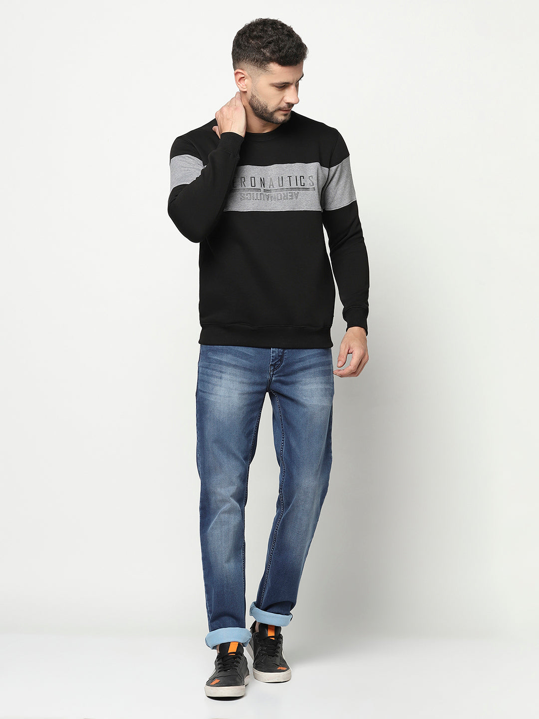 Colour-Block Typographic Sweatshirt 