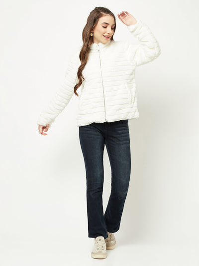   White Faux Fur Jacket
