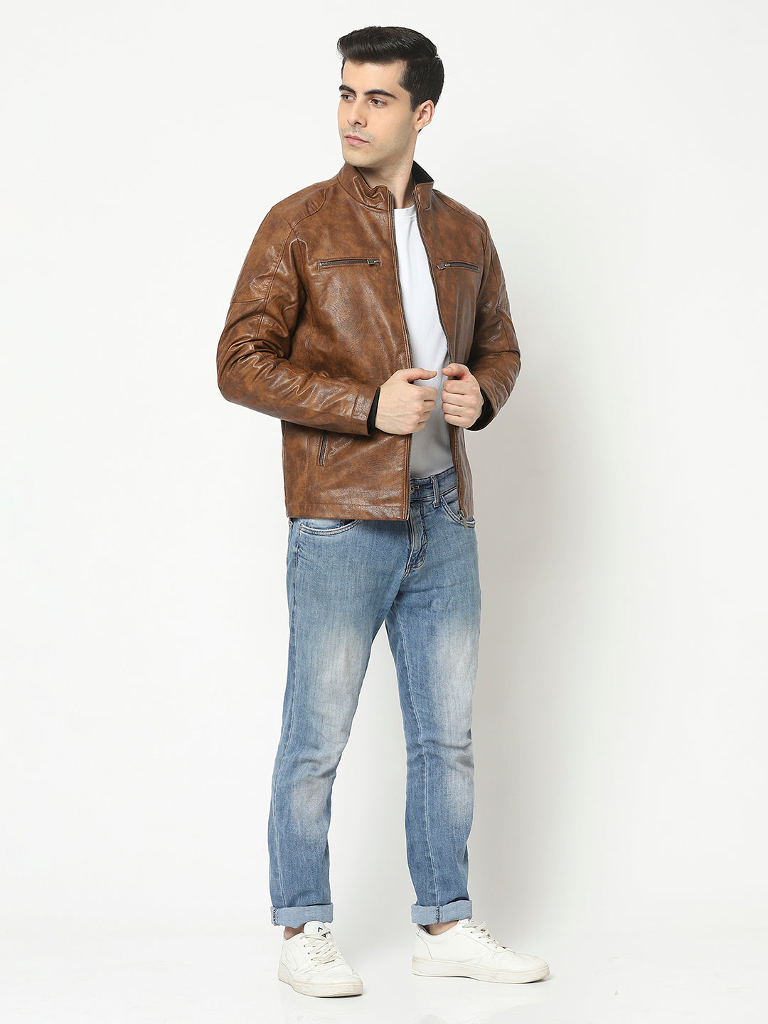 Brown Jacket in Tie and Dye Print