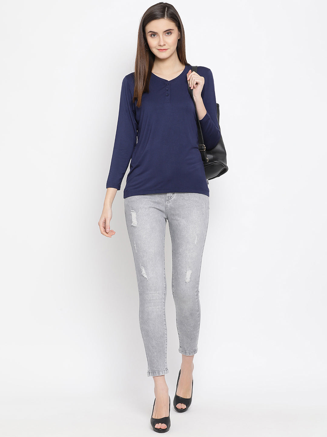 Grey Slim Fit Jeans - Women Jeans