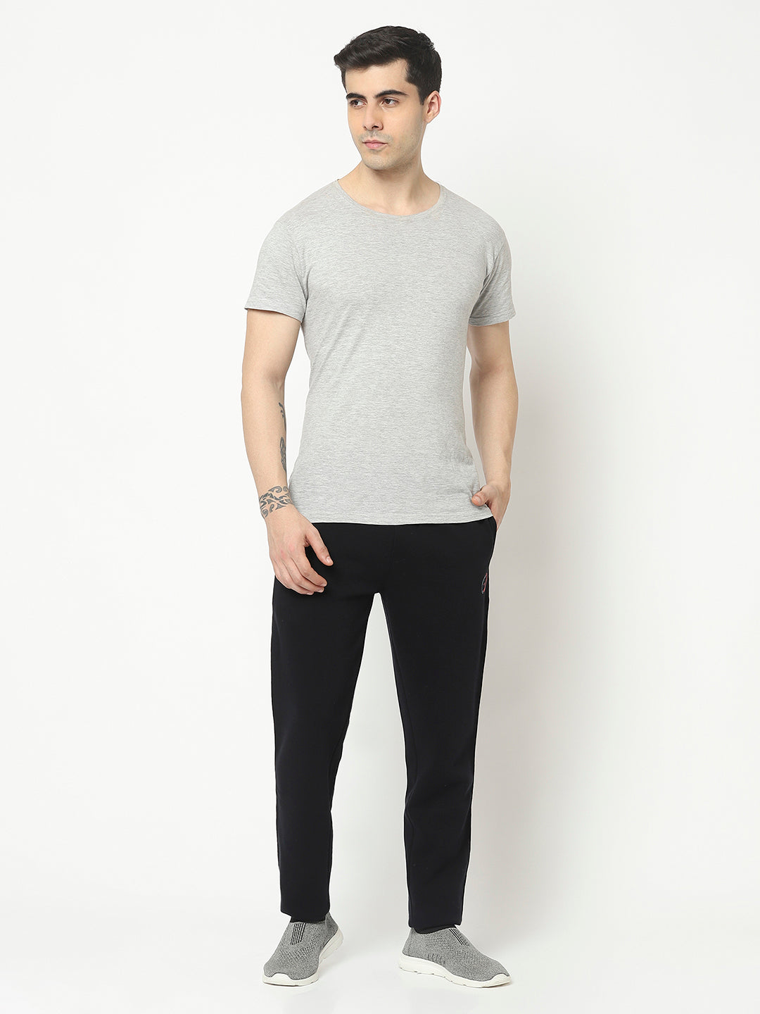  Navy Blue Track Pant with Contrast Logo Work