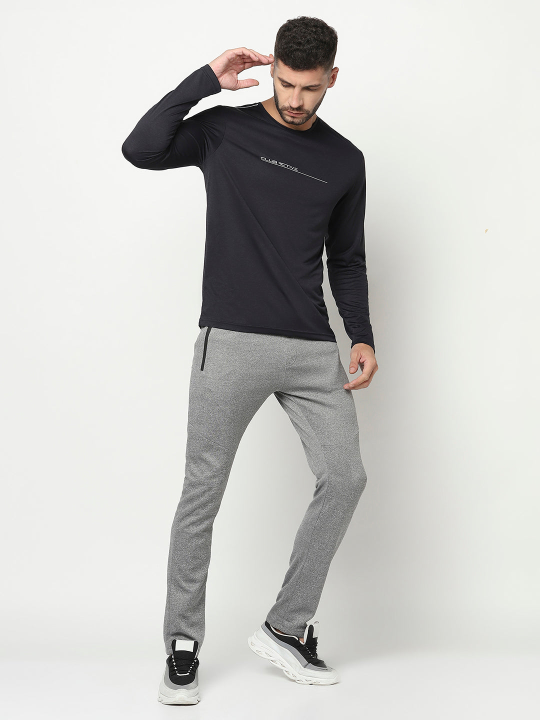 Grey Track Pants-Men Track Pants-Crimsoune Club