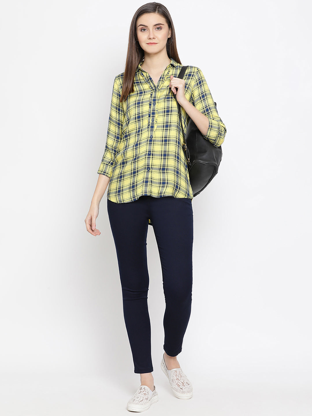 Checked Button up Shirt - Women Shirts