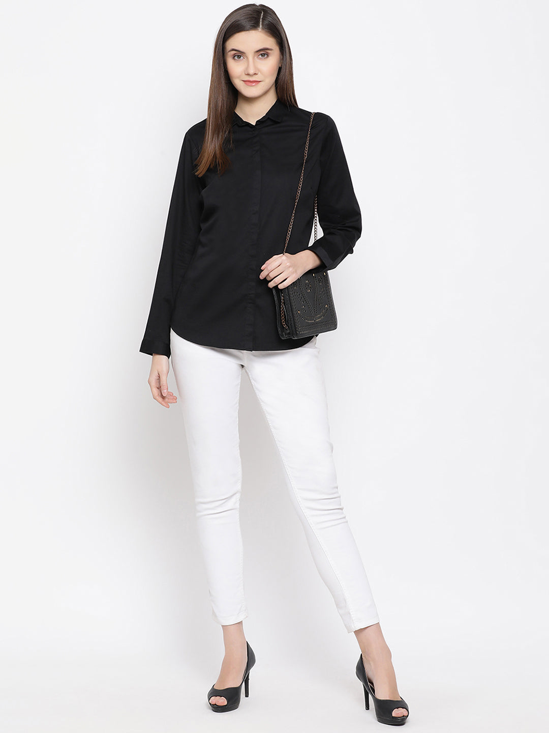 Black Button up Shirt - Women Shirts