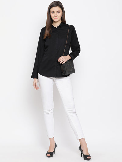 Black Button up Shirt - Women Shirts