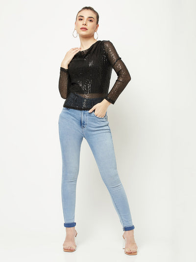  Black Sequenced Top
