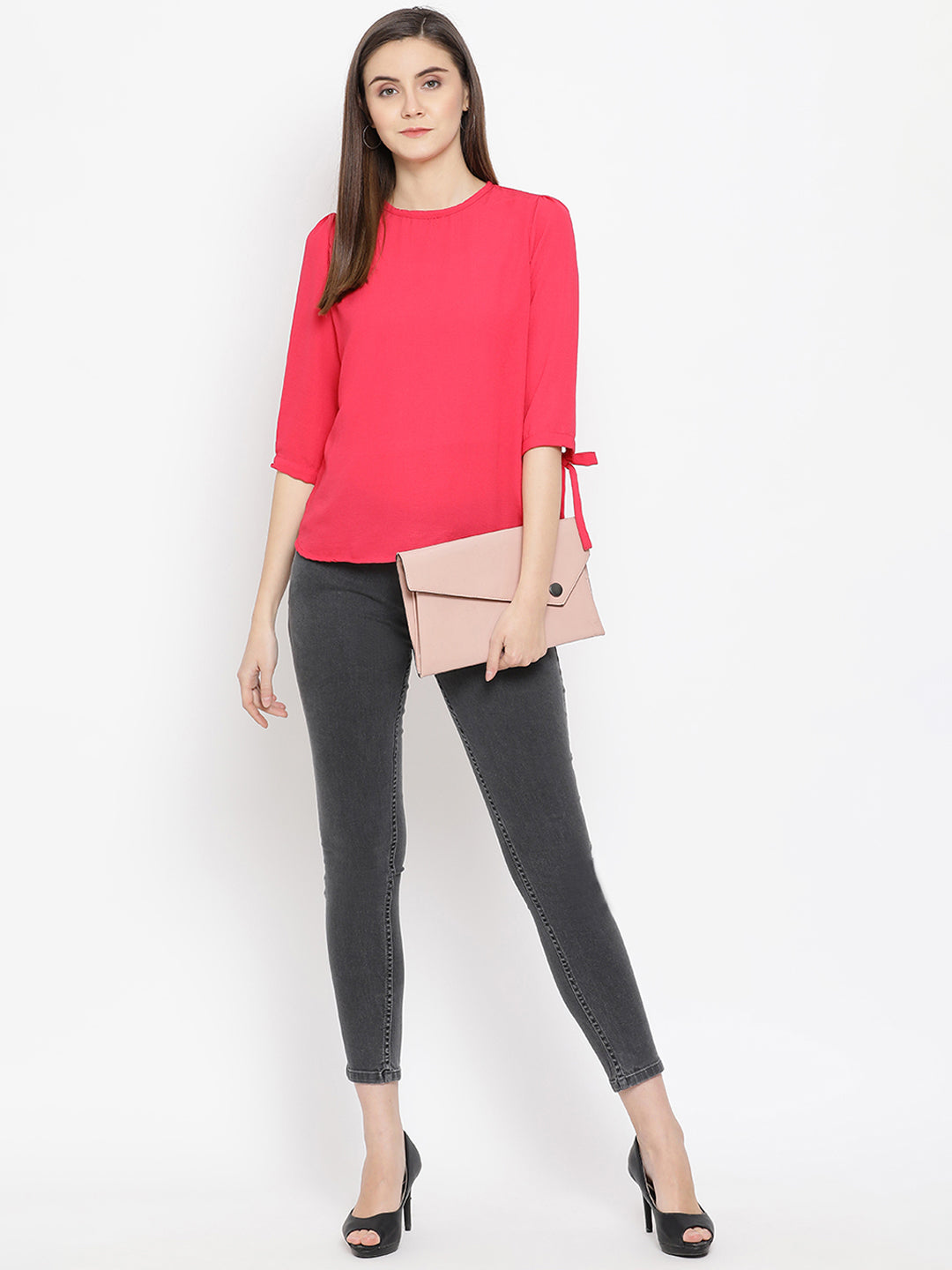 Pink Round Neck Top - Women Tops