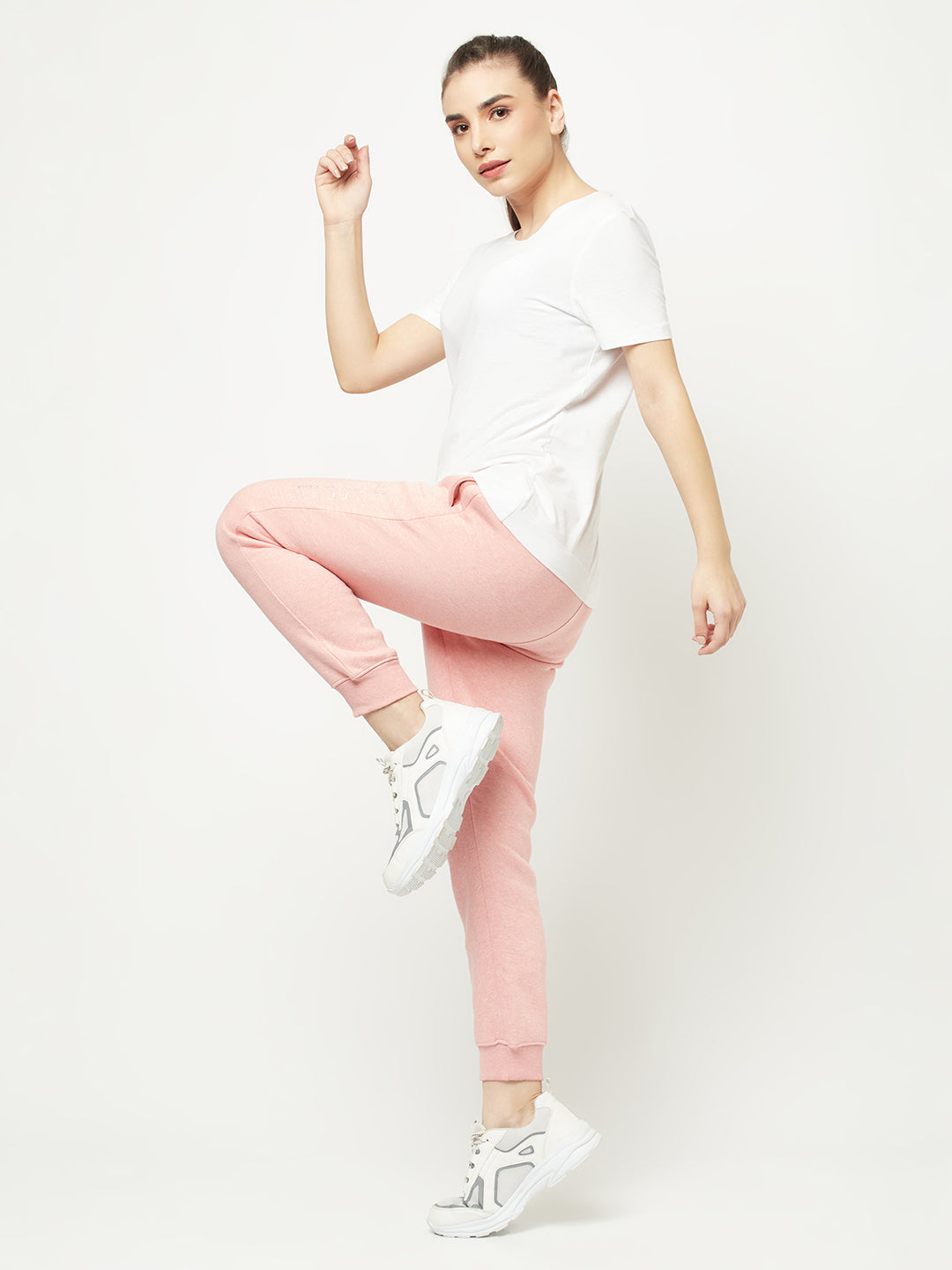  Pink Melange Joggers