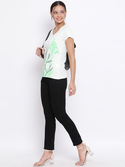 Green Printed T-shirt - Women T-Shirts