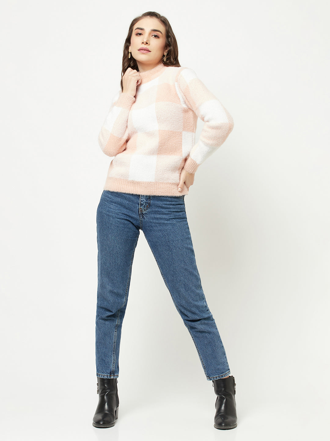  Multi-Colour Checkered Sweater