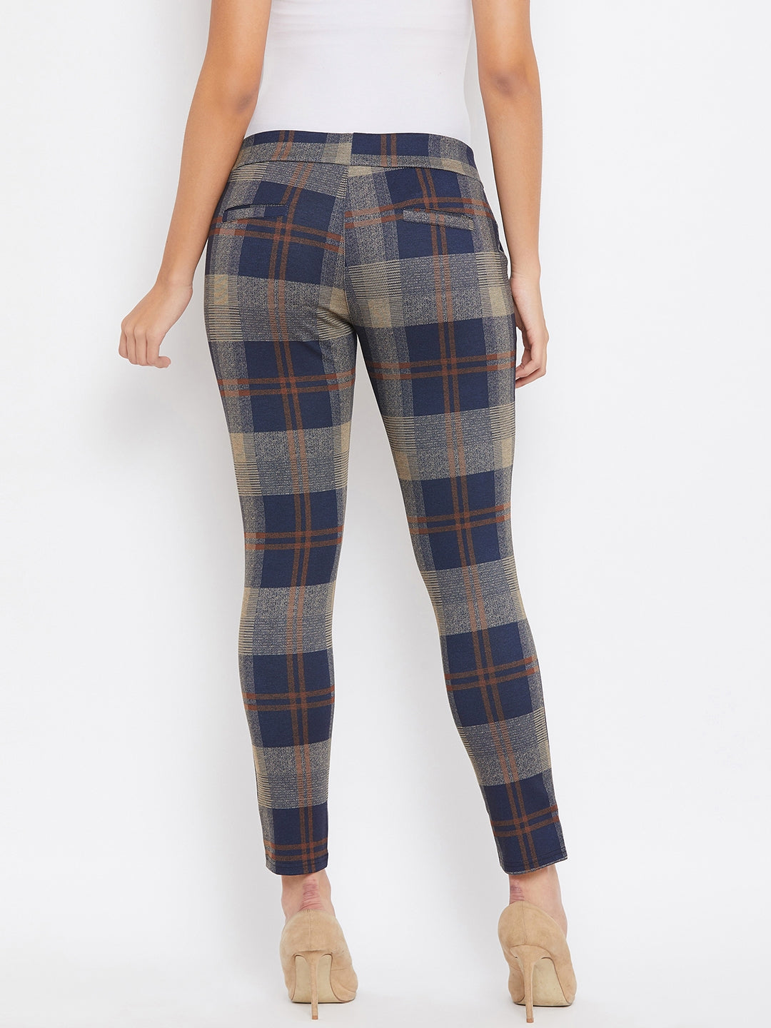 Plaid Checked Skinnyfit Pants - Women Trousers
