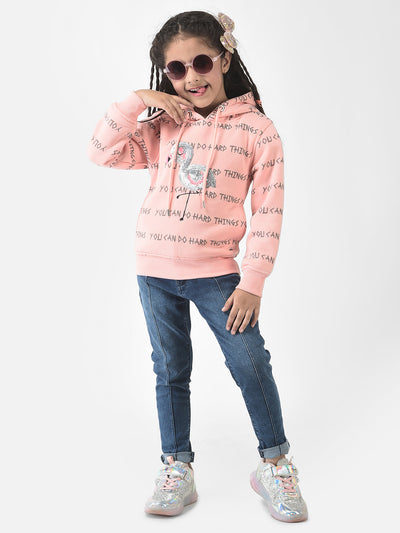  Pink Sweatshirt with Graphic Detailing 