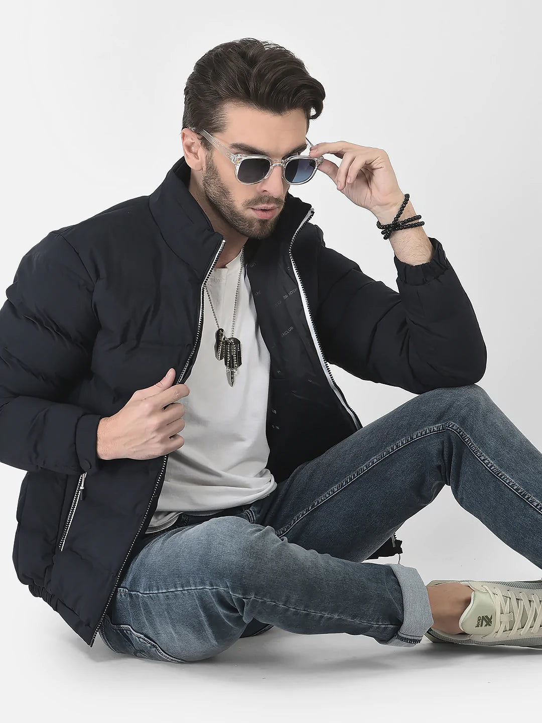 Blue Quilted Jacket 