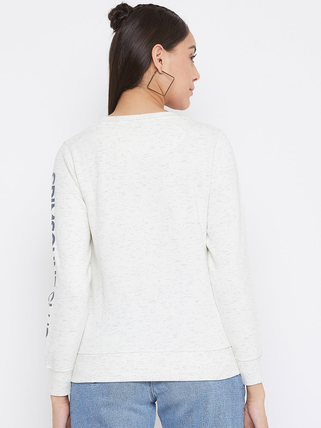 White Round Neck Sweatshirt - Women Sweatshirts