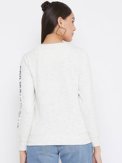 White Round Neck Sweatshirt - Women Sweatshirts