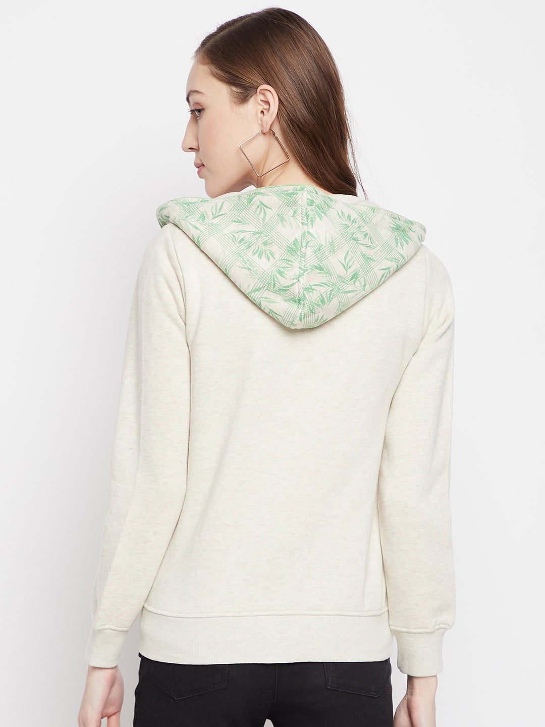 Green Floral Hooded Sweatshirt - Women Sweatshirts