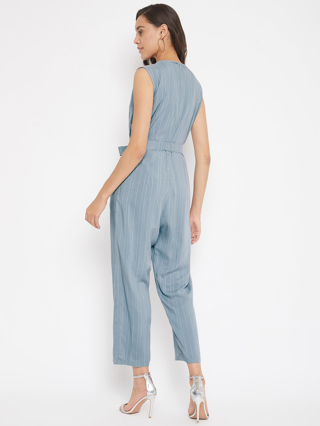 Blue Striped Jumpsuit - Women Jumpsuits