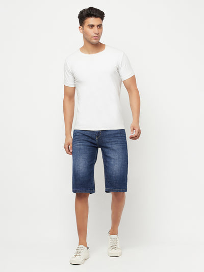 Blue Light Fade Denim Shorts - Men Shorts