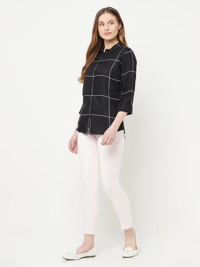 Black Checked Shirt - Women Shirts