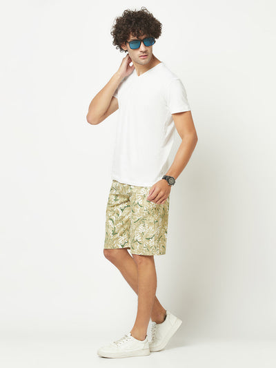  Fawn Green Floral Shorts 