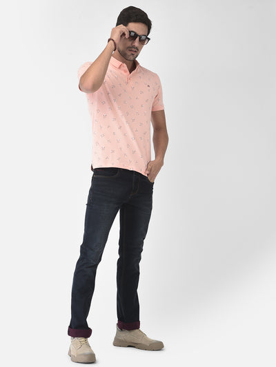 Pink Floral Polo T-Shirt - Men T-Shirts