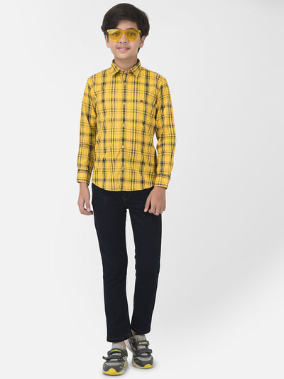 Yellow Checked Shirt - Boys Shirts