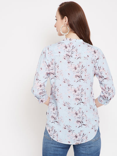 Blue Floral Top - Women Tops