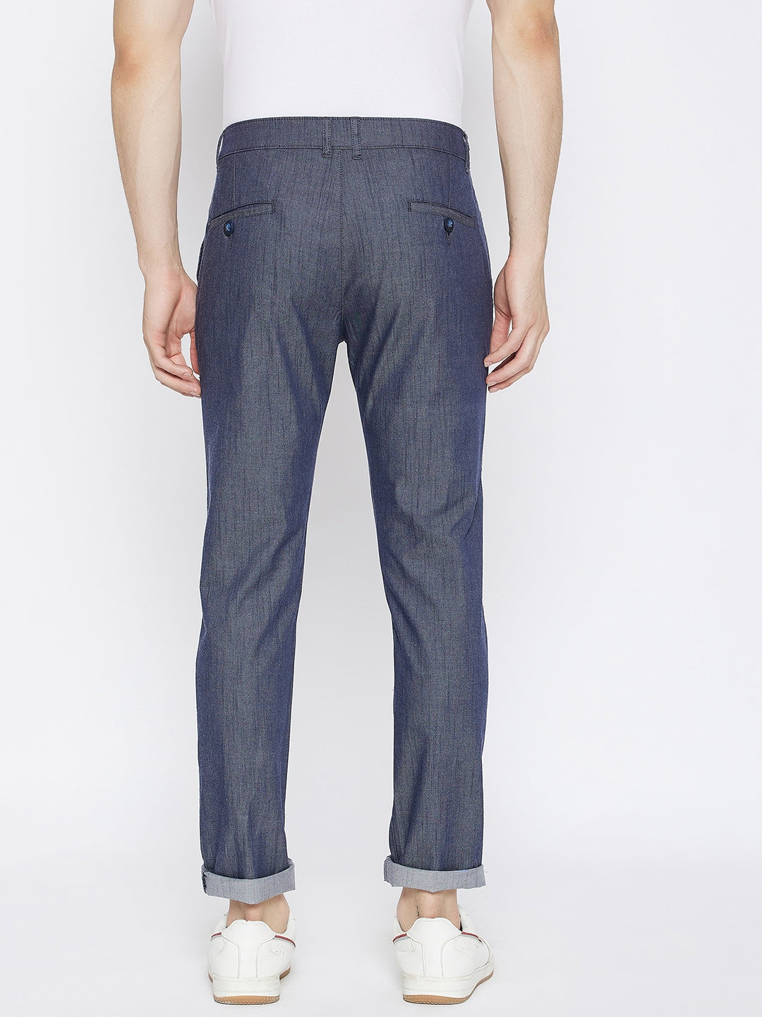 Blue Slim Fit Trousers - Men Trousers