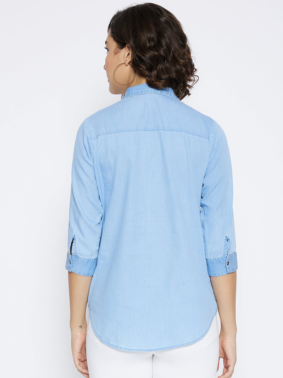 Blue Slim Fit denim shirt - Women Shirts