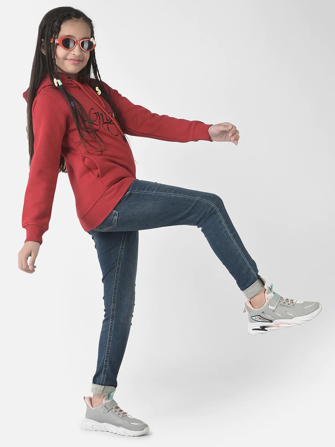  Red Typographic Hoodie