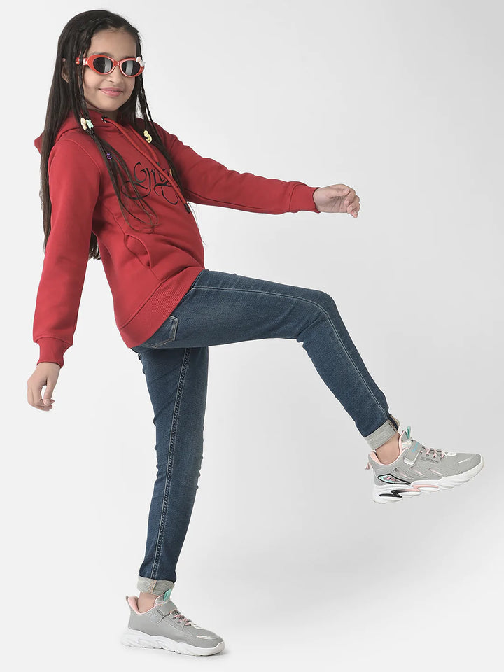  Red Typographic Hoodie