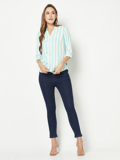  Turquoise Striped Shirt