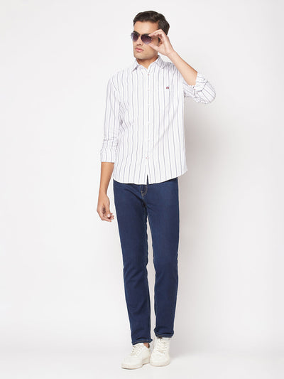  Striped White Cotton Shirt