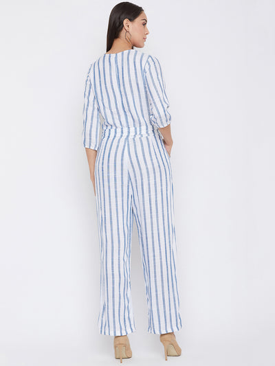 Blue Striped Jumpsuit - Women Jumpsuits