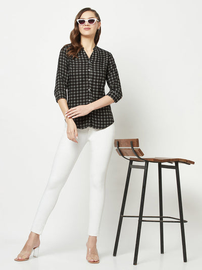  Black Dot-Checked Shirt 