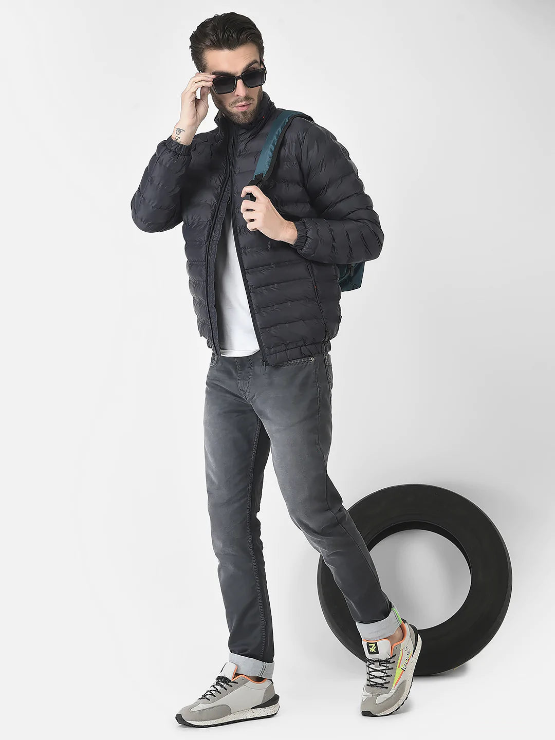  Navy Blue Light Quilted Jacket 