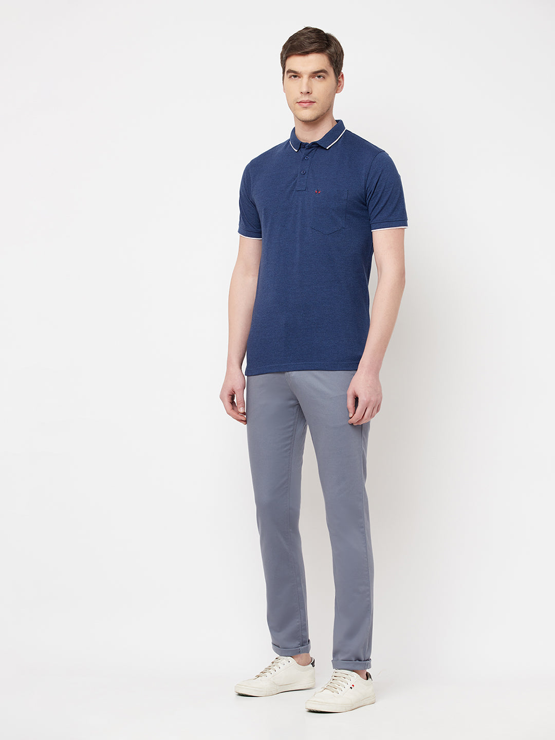 Blue Casual Trousers - Men Trousers