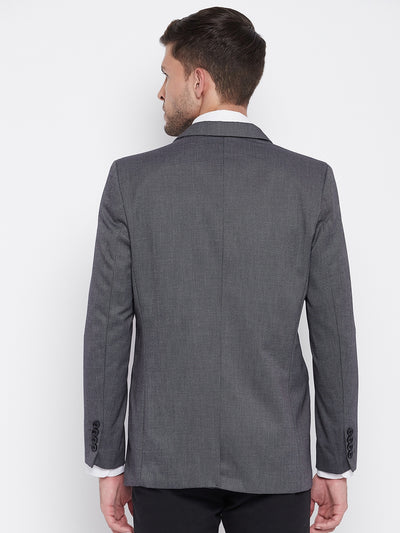 Grey Notched Lapel Blazer - Men Blazers